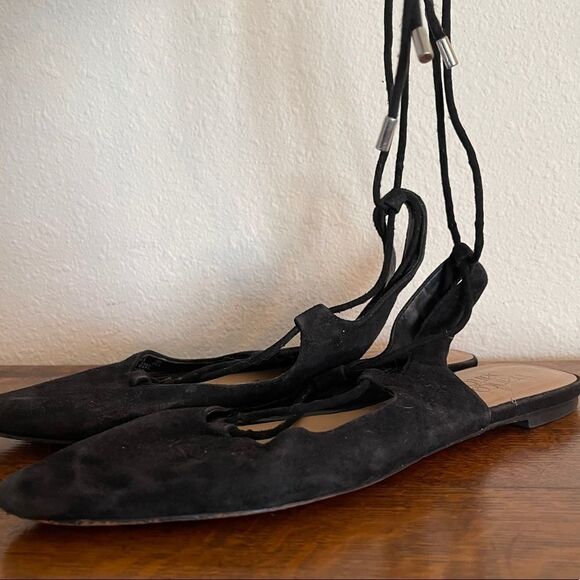 Franco Sarto Lace Up Flats Black - Picture 5 of 8
